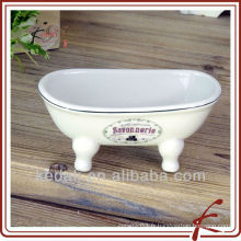 Article de ménage Porcelaine en céramique Mini baignoire Savon à savon Servo-savon